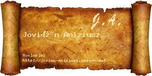 Jovián Aniziusz névjegykártya